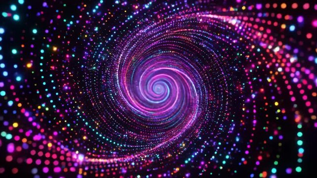 Electric particles forming continuous infinity loop background animation