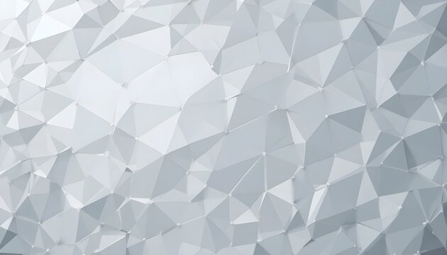 Abstract light gray and white polygon background with 3D low poly triangles, clean copy space design