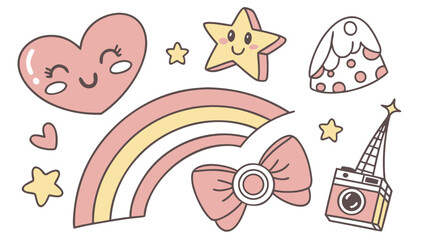 Fototapeta premium Cute Rainbow Cartoon Illustration Vector