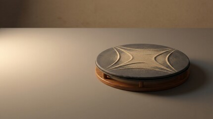 Ultra-Realistic Sand Vibration Pattern on Thin Membrane, Crisp Geometry, Minimal Copy Space