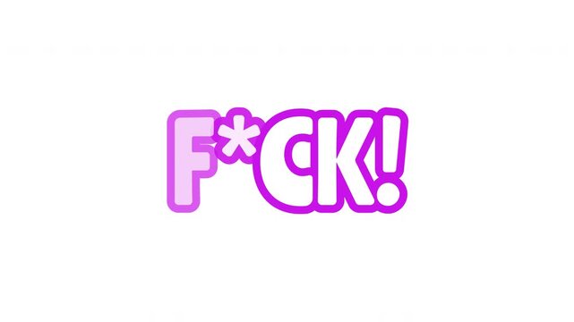 FCK bouncy bubble outline text animation. Censored swear. Expletive communication. Frustration rage. Online outburst. Playful call-to-action typography. Animated jumping magenta letters overlay