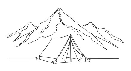 camping tent in front of mountain range © Ahmad