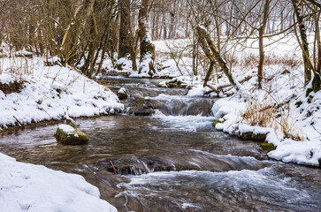 Kleiner Bach im Winter, Schw&auml;bische Alb, Deutschland