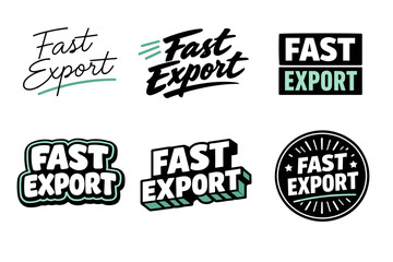 Fototapeta premium Fast export logo variations in bold and stylish designs
