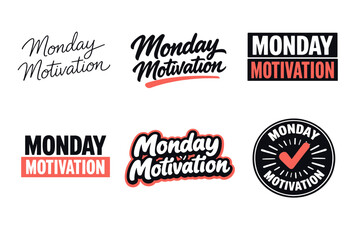 Naklejka premium Creative monday motivation typography designs in varied fonts and styles