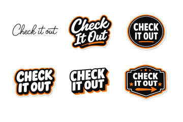 Plakat Variety of check it out text designs in bold styles and colors