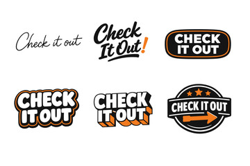Obraz premium Check it out text designs in various bold and stylish fonts