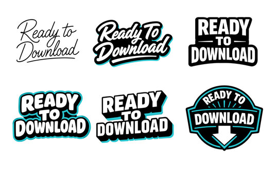 Ready to download text designs in various styles and fonts
