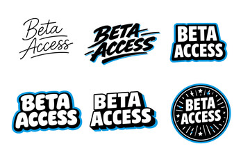 Obraz premium Collection of bold and creative 'beta access' typography designs