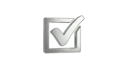 3D Chrome Checkmark Icon