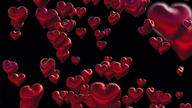 Floating Heart Balloons Seamless Loop