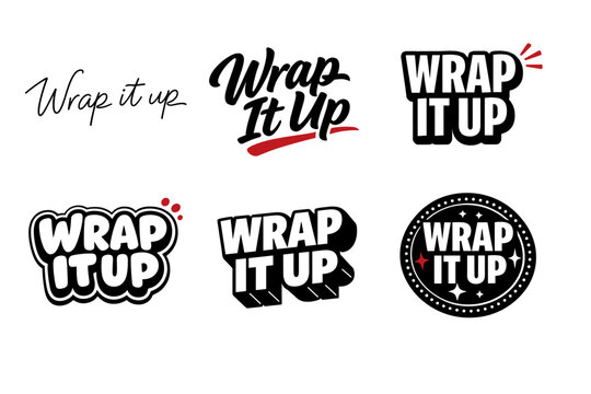 Wrap it up text styles collection: diverse design variations for branding