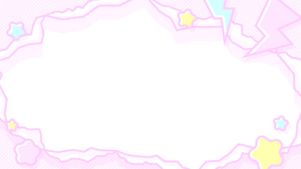 ポップで可愛いピンクの破れた紙のフレーム背景