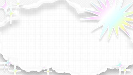 破れた紙のポップなフレーム背景