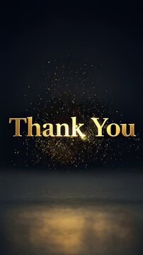 A Beautiful Transition of Gratitude: A Video Highlighting the Evolving Expression of 'Thank You' with Golden Letters and Sparkling Effects