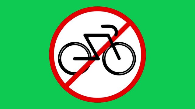 no cycling sign icon animation video 