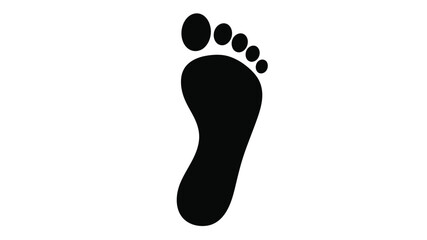 Simple black silhouette of a human foot on a white background