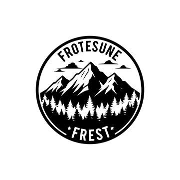 Frest - Minimalist Mountain and Forest Vector Logo Design