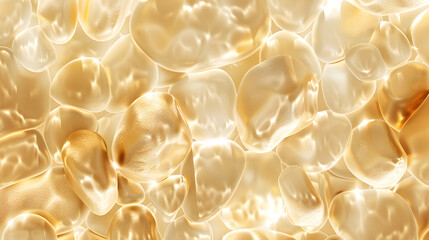 Abstract background with golden bubbles 