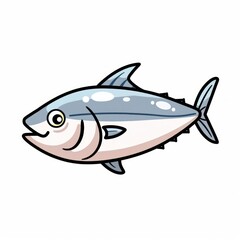 Obraz premium Tuna fish sideview icon tuna animal bonito.