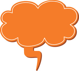 A large orange cloud with a white line