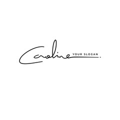 Caroline name signature logo vector design