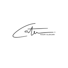 Cate name signature logo vector design
