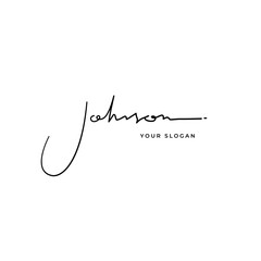 Johnson name signature logo vector design