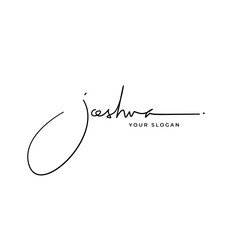 Joshua name signature logo vector design