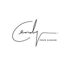 Cendy name signature logo vector design