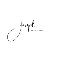 Joseph name signature logo vector design