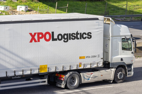 Xpo logistics truck transporting goods on highway