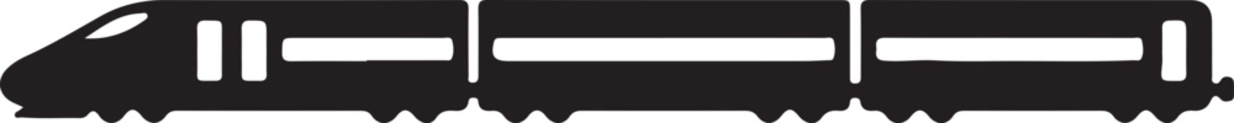 Bullet Train Icon in silhouette on white background.