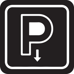 Parking Icon in silhouette