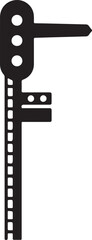 Rail Signal Icon in silhouette on white background.