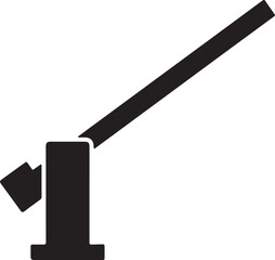 Railway Barrier Icon in silhouette on white background.
