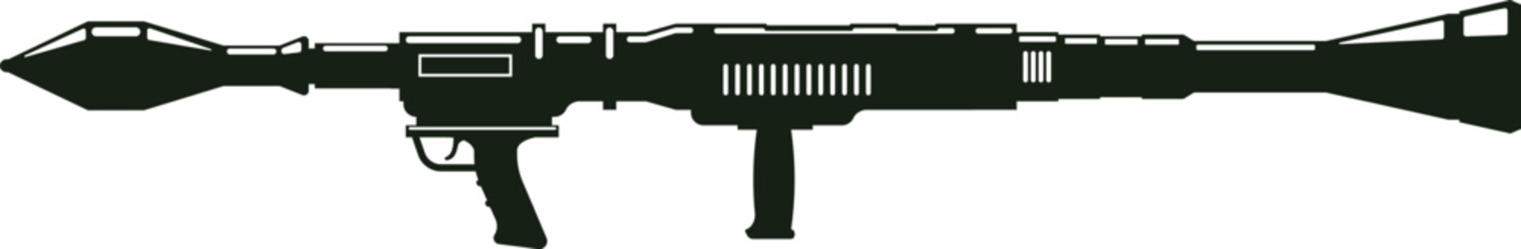 Military rocket propelled grenade launcher weapon illustration