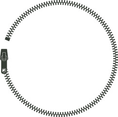 Zipper forming an open circle framng empty space © WinWin