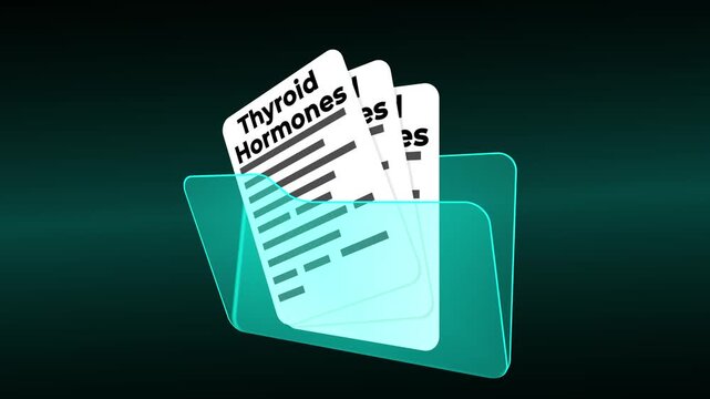 Thyroid Hormones Medical Research Folder, T3 T4 Patient Records and Metabolic Gland Analysis, Clinical Endocrinology Documentation in Blue Case