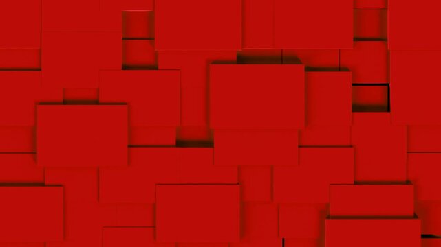 Abstract red geometric blocks background. Digital security alert or emergency data loop.