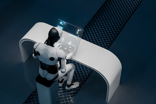 3D robot using transparent screen interface in server