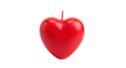 Fototapeta premium Red heart-shaped apple with stem and highlight, isolated on white background