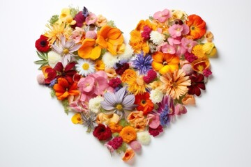 Obraz premium Heart made of flowers pattern petal plant.