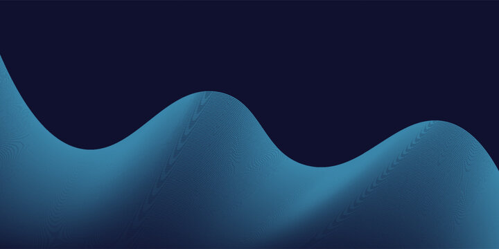 Abstract glowing wave lines on dark blue background. Dynamic wave pattern. Modern flowing wavy lines. Futuristic technology concept.