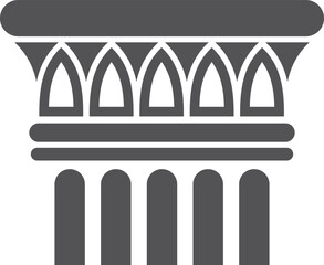 Naklejka premium A black and white drawing of a building with arched windows