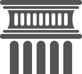 Naklejka premium A black and white image of a building with columns