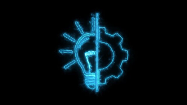 Glowing blue neon color light setting swipe right animation video. Neon directional arrows video footage of light setting technology 4k animation video.