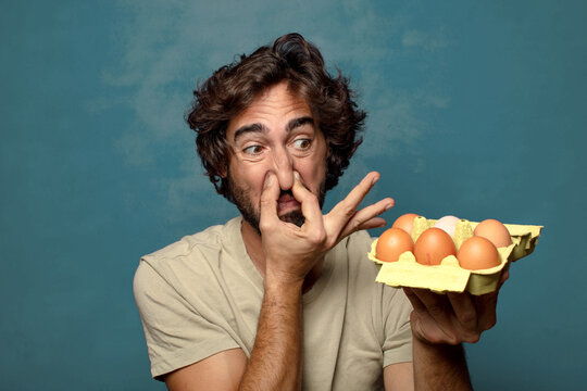 young adult bearded man egg concept