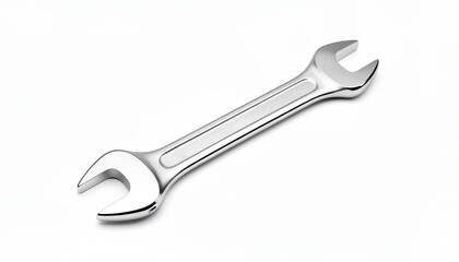 Shiny Metal Wrench Tool Isolated on White Background for Mechanical Repair and Maintenance Projects