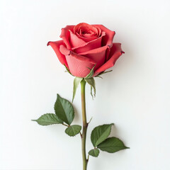 red rose isolated on white
